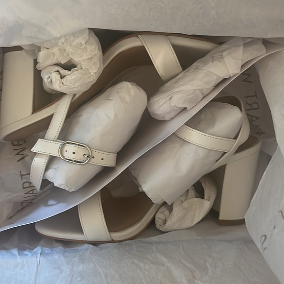 Stuart Weitzman block heels. White. 5.5 woman’s. Brand new. In box. Never worn. - Picture 4 of 4